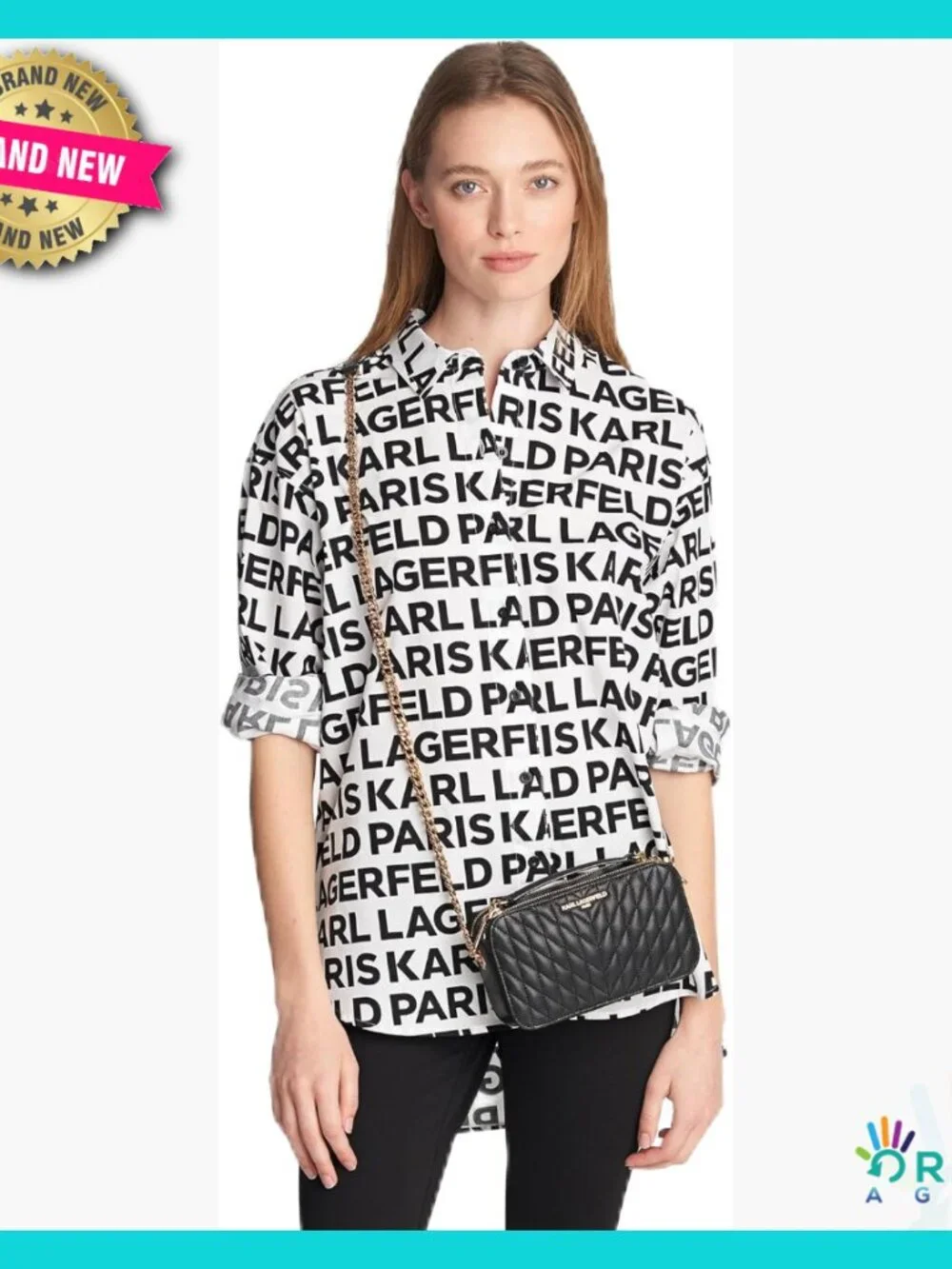 All Over Print Button Down Shirt Classic Fit Long Sleeve Chic Essential - Picture 1 of 3